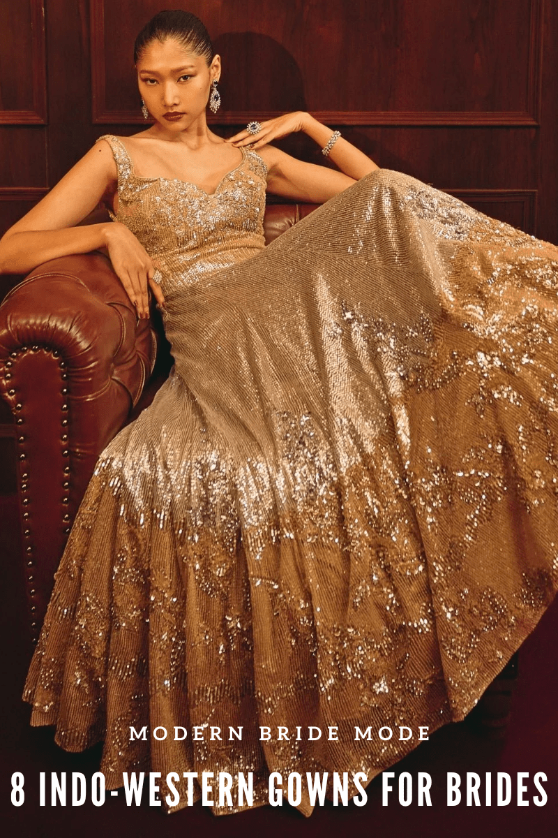 cocktail indo western dress Indo-Western Gowns for the Bride-to-Be: Reception, Sangeet & – Fabilicious Fashion FARM Rio | Dresses Colors:Light Blue Boho-inspired Party wear Stitching For stitched dresses