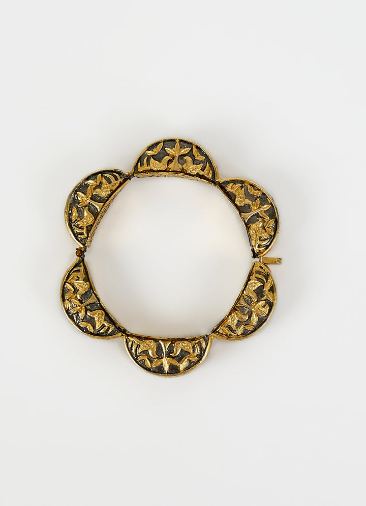 Red Beaded Kundan Kada