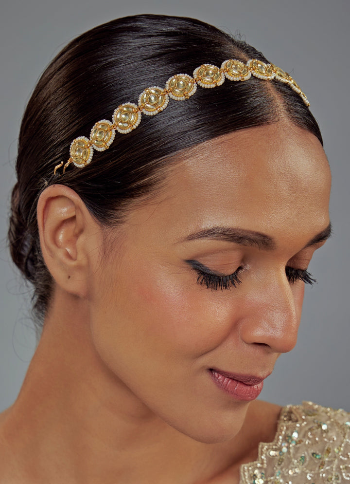 Gold Plated Kundan And Polki Matha Patti
