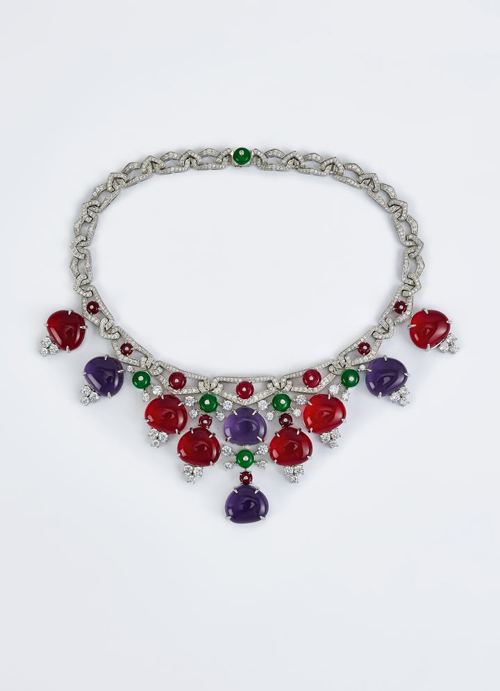 Silver Plated Multi Contemporary Short Necklace