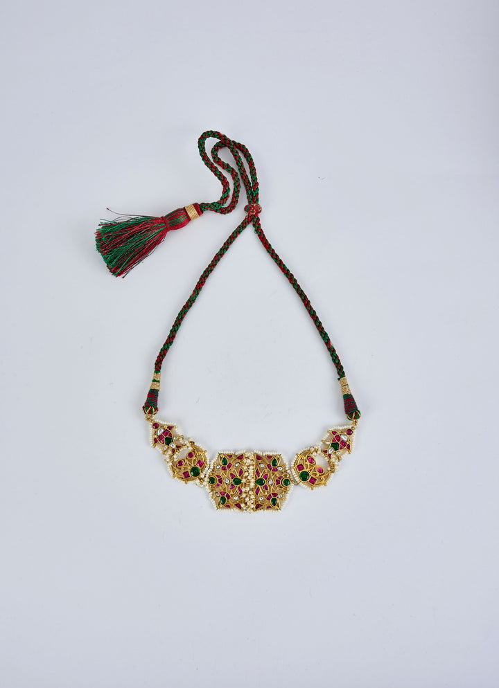 Gold Plated Multi Stone Necklace Set