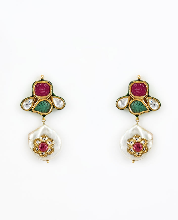 Gold Plated Multi Stone Kundan Choker Necklace Set