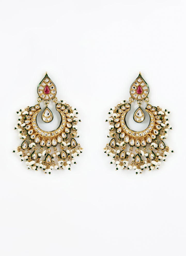 Gold Plated Pink Kundan And Polki Bridal Choker Necklace Set