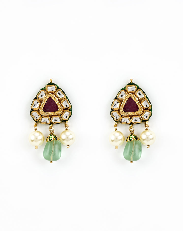 Gold Plated Multi Kundan Polki Choker Necklace Set