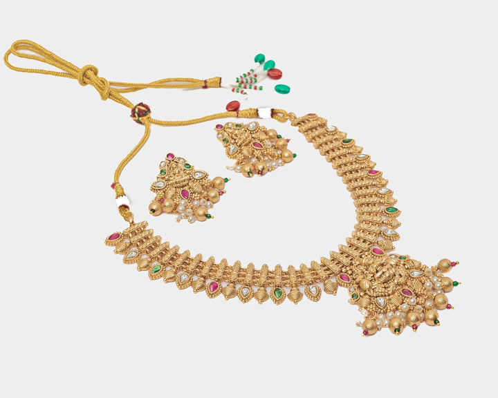 Gold Plated Short Pendant Necklace Set