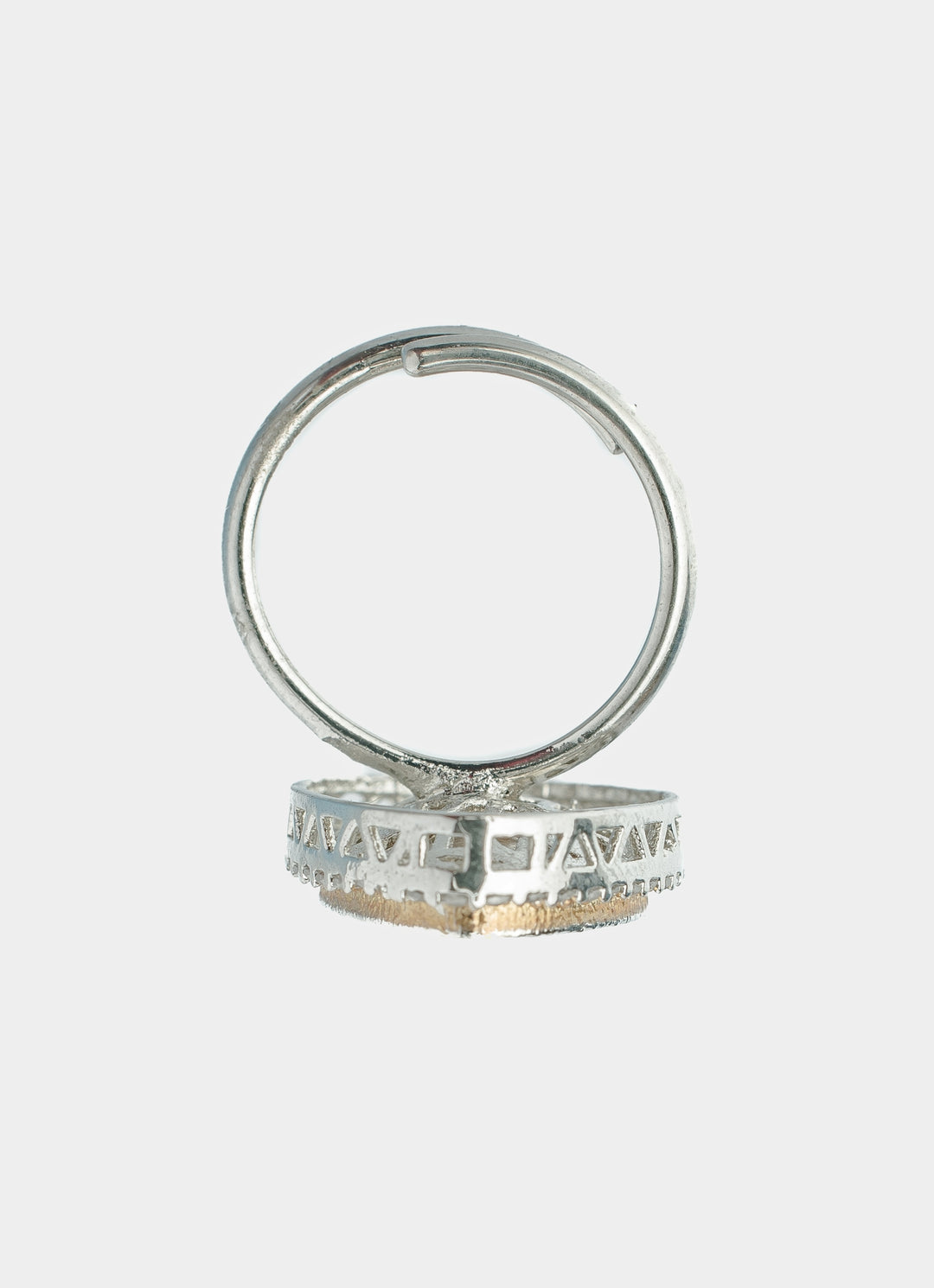 Silver Plated White Pear Shaped Zircon Ring