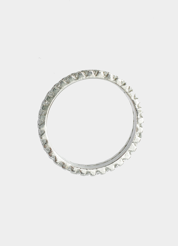 Silver Plated White Band Zircon Ring