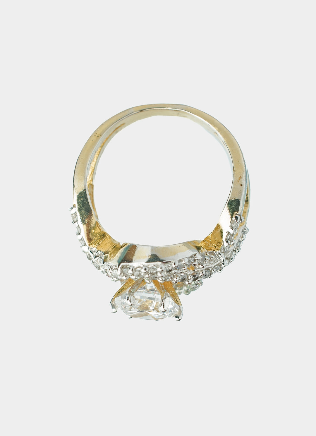 Silver Plated White Zircon Swirl Design Ring