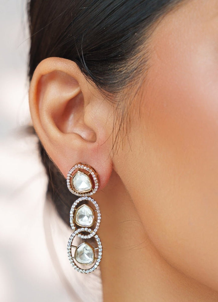 Antique Gold Polki Necklace Set Zevar by Geeta - Fabilicious Fashion