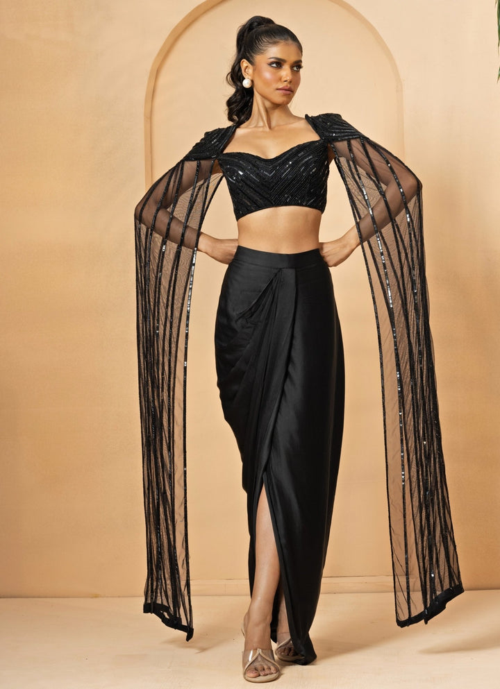 Black Dhoti Skirt Set Quench A Thirst - Fabilicious Fashion