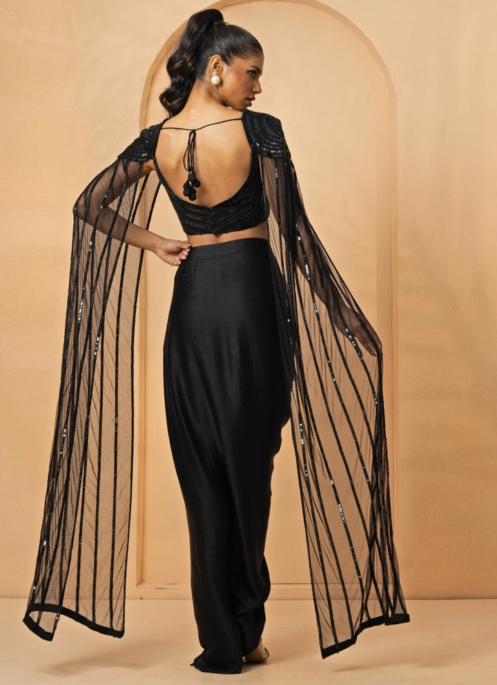 Black Dhoti Skirt Set Quench A Thirst - Fabilicious Fashion