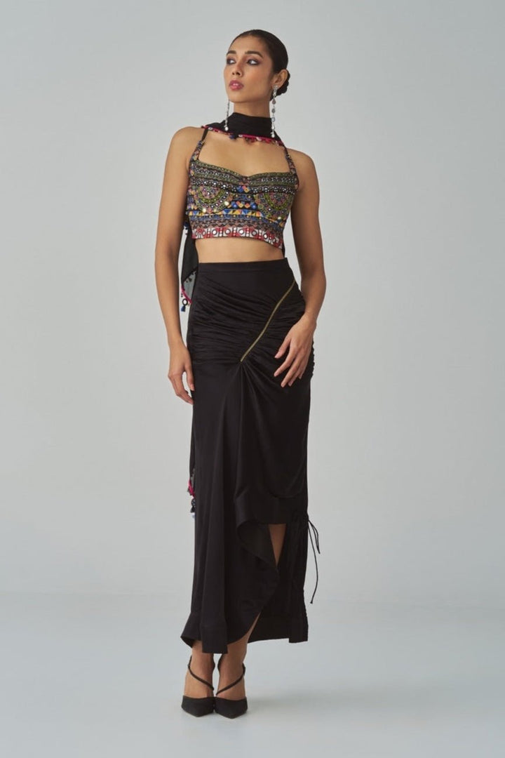 Black Embroidered Cape Set Saaksha & Kinni - Fabilicious Fashion