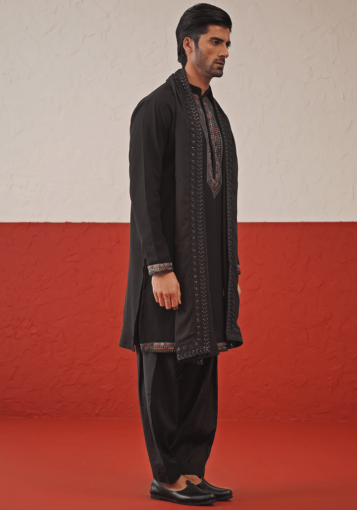 Black Kurta Set With Dupatta Kalpraag - Fabilicious Fashion