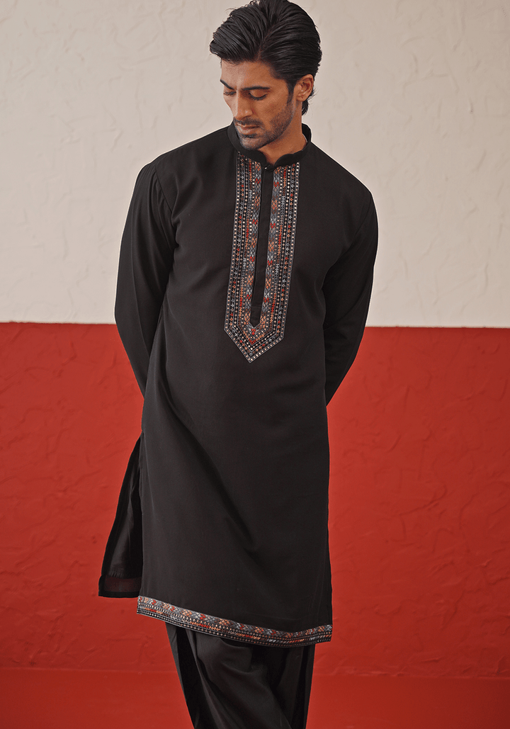 Black Kurta Set With Dupatta Kalpraag - Fabilicious Fashion