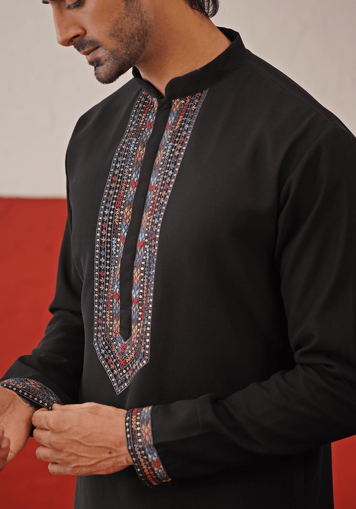 Black Kurta Set With Dupatta Kalpraag - Fabilicious Fashion