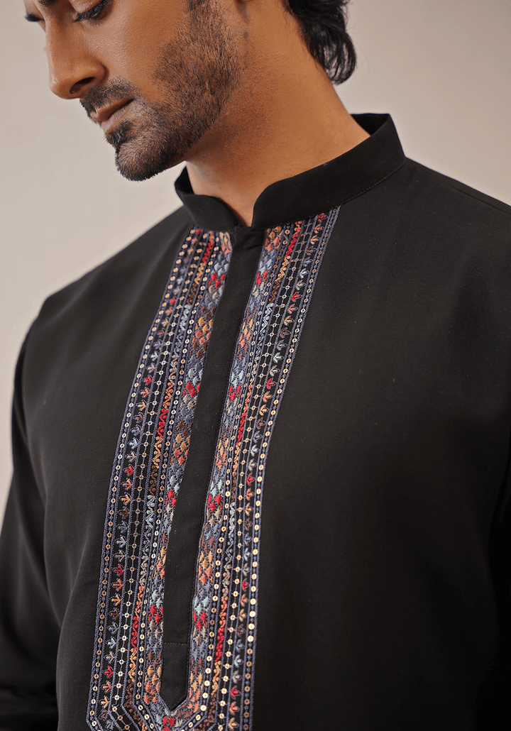 Black Kurta Set With Dupatta Kalpraag - Fabilicious Fashion
