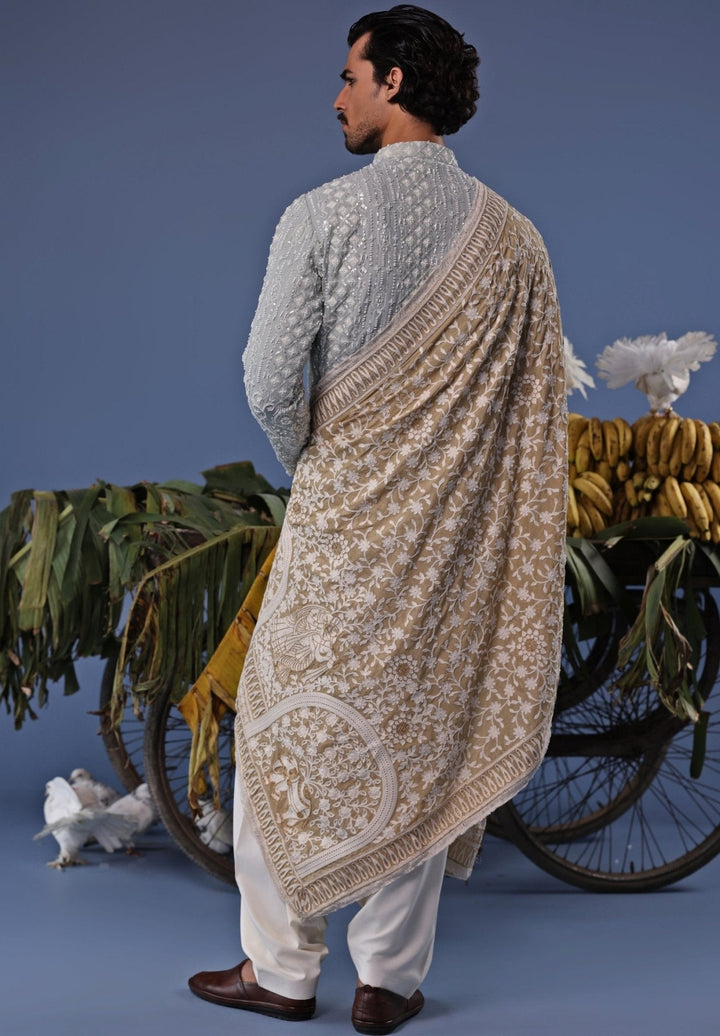 Blue Thread Embroidered Kurta Patiala Pant Set Kalpraag - Fabilicious Fashion