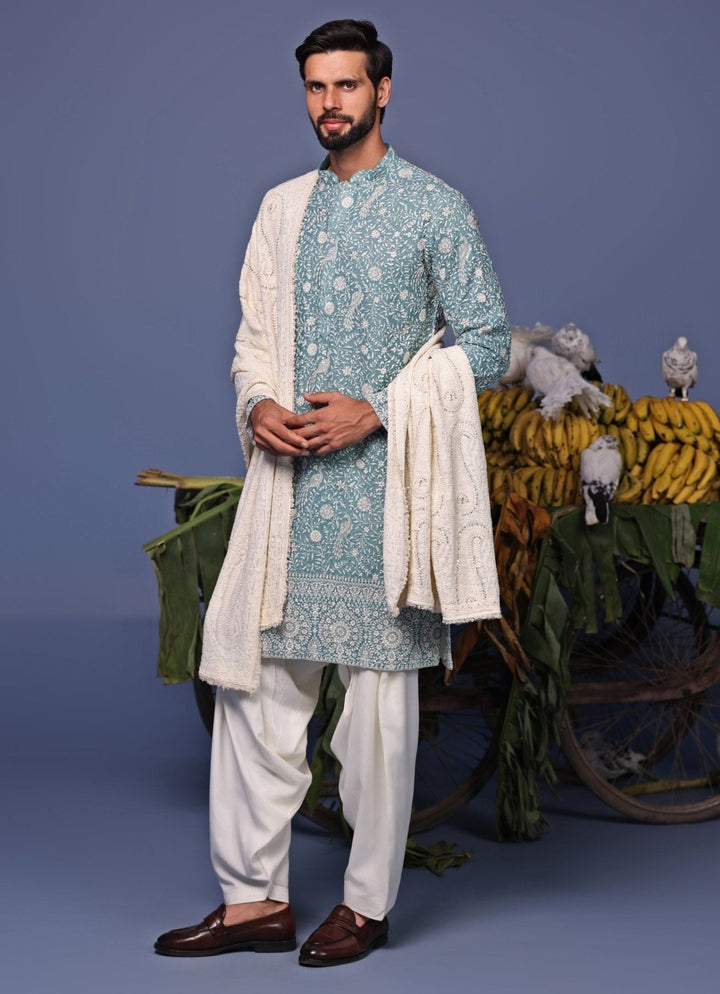 Blue Thread Embroidered Kurta Patiala Set Kalpraag - Fabilicious Fashion