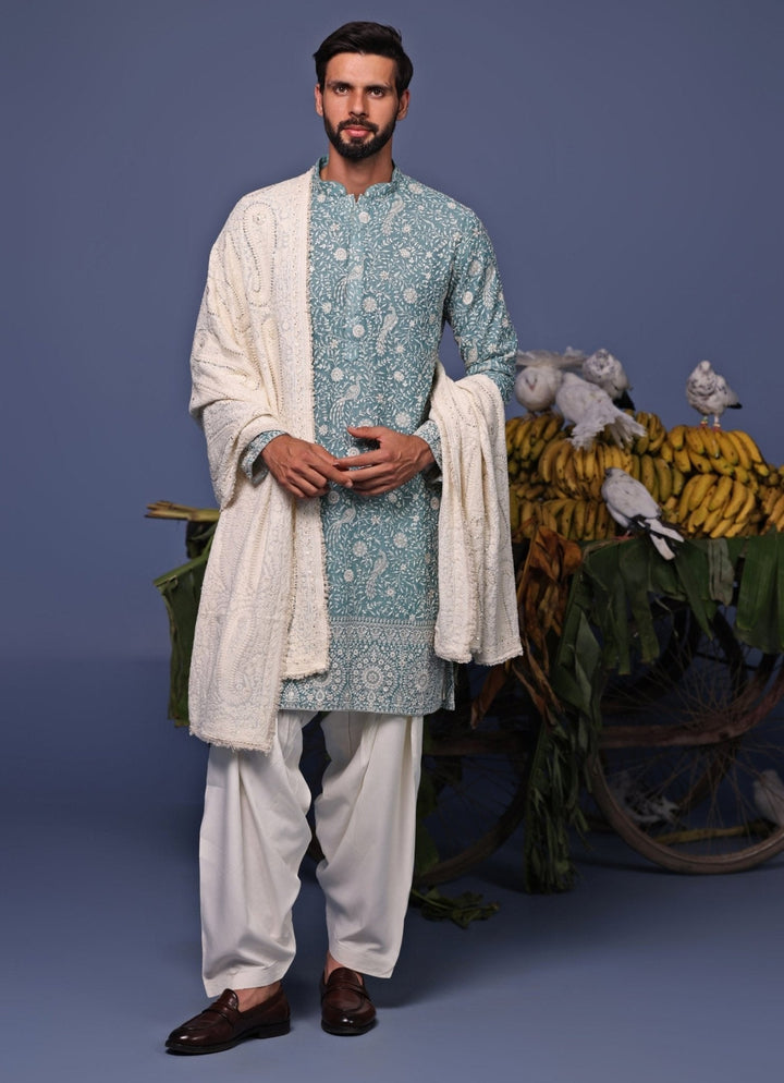 Blue Thread Embroidered Kurta Patiala Set Kalpraag - Fabilicious Fashion
