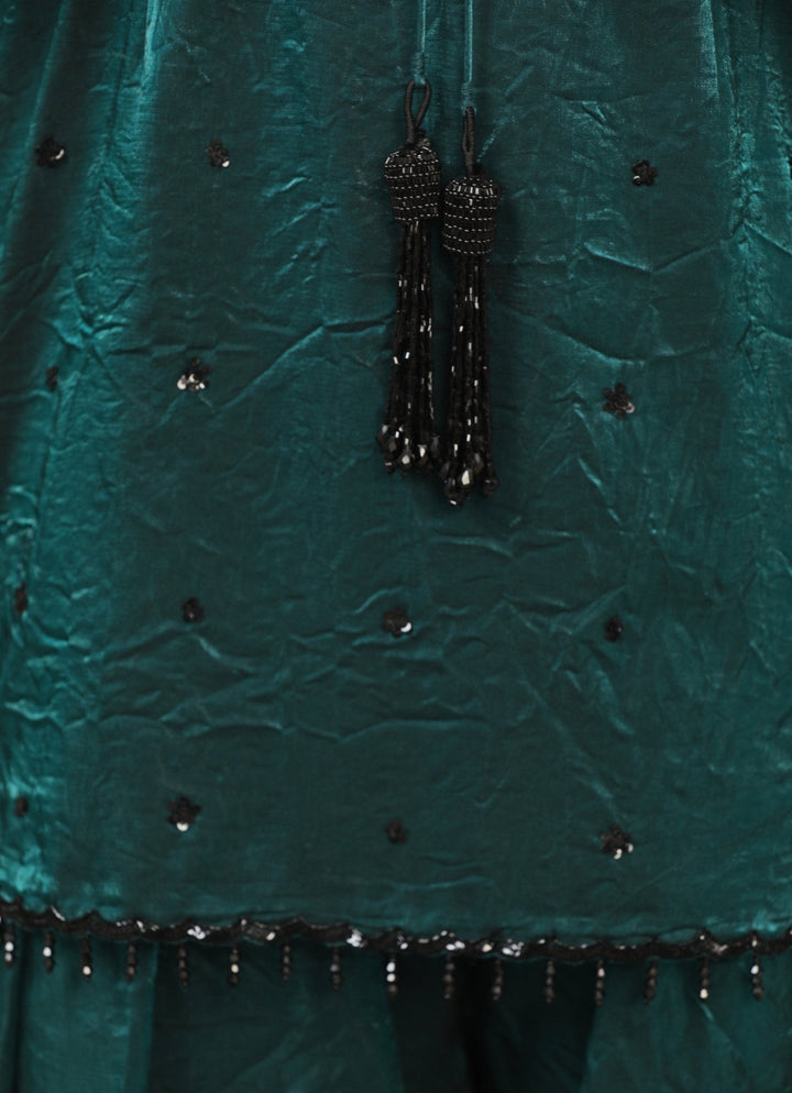 Bluish Green Embroidered Kurta Salwar Set Esha Koul - Fabilicious Fashion