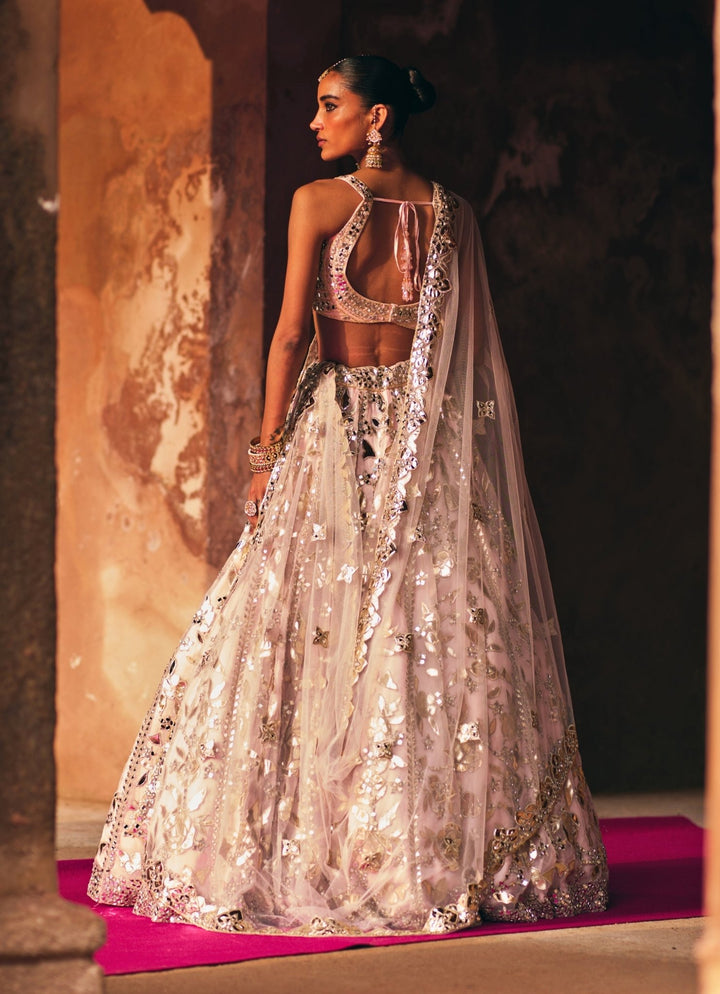 Blush Pink Organza Lehenga Set Angad Singh - Fabilicious Fashion