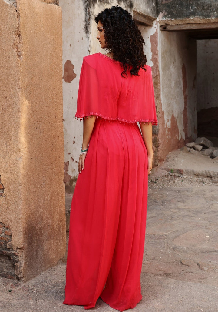 Coral Pink Jumpsuit Seema Thukral - Fabilicious Fashion