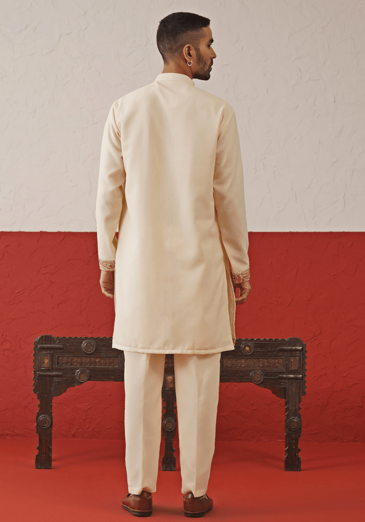 Cream Georgette Kurta Set Kalpraag - Fabilicious Fashion