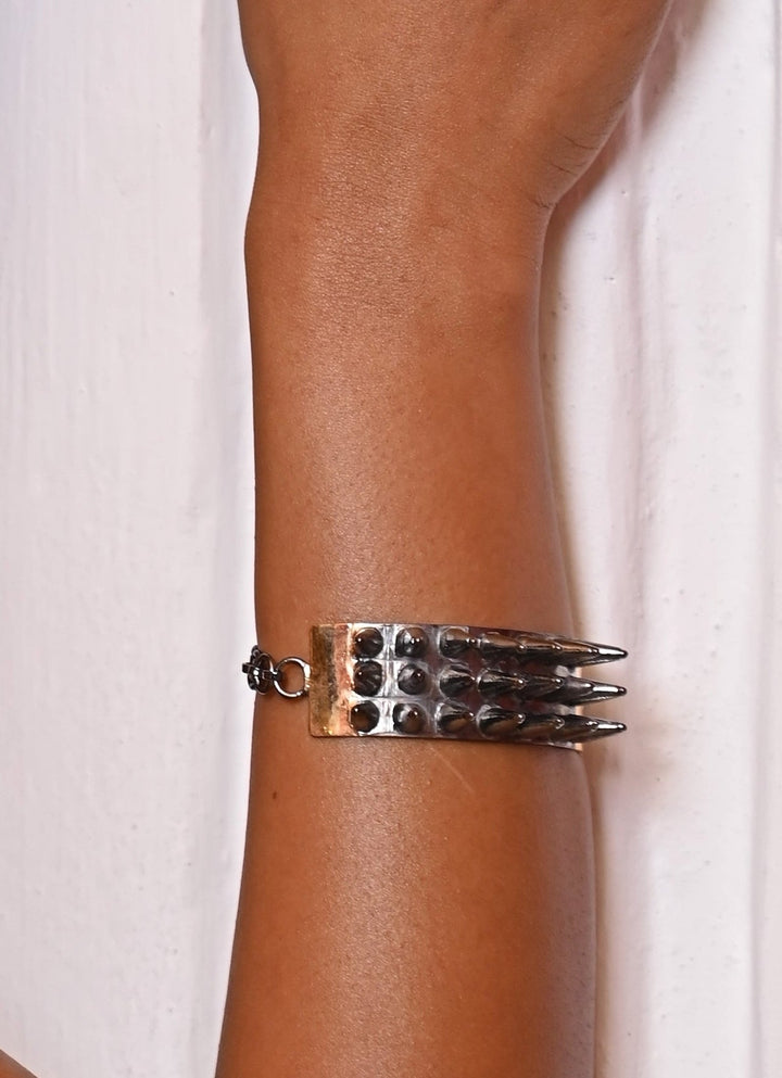 Edgy Elegance Dual Color Spike Bracelet Zaza By Somya - Fabilicious Fashion