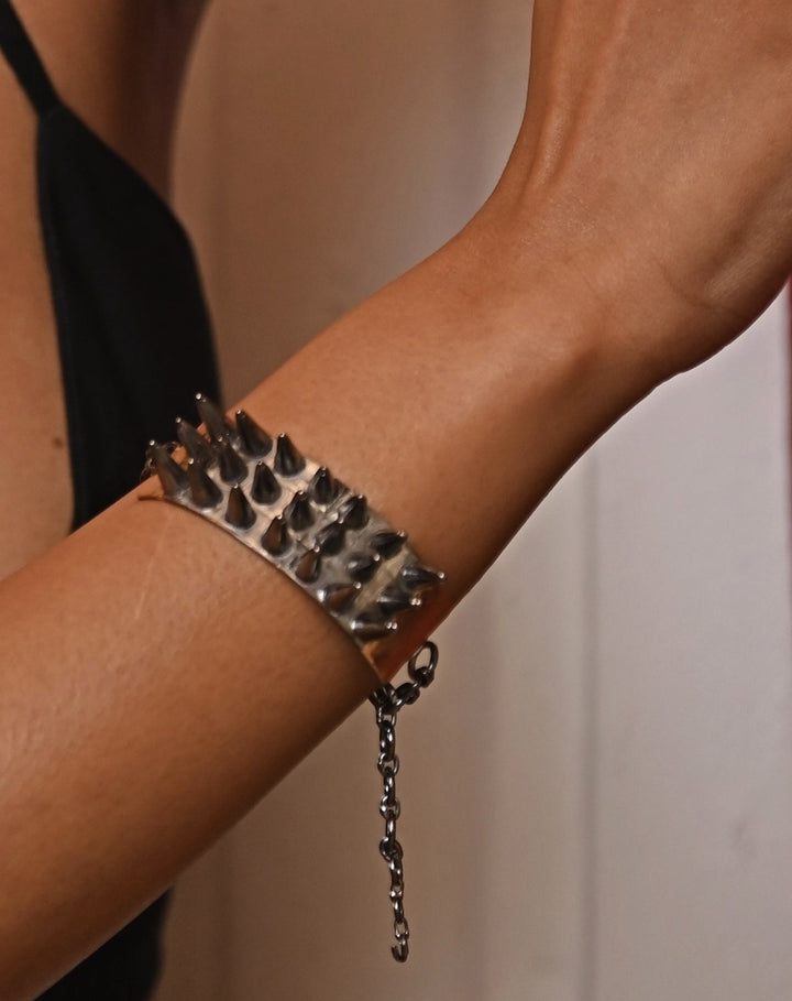 Edgy Elegance Dual Color Spike Bracelet Zaza By Somya - Fabilicious Fashion