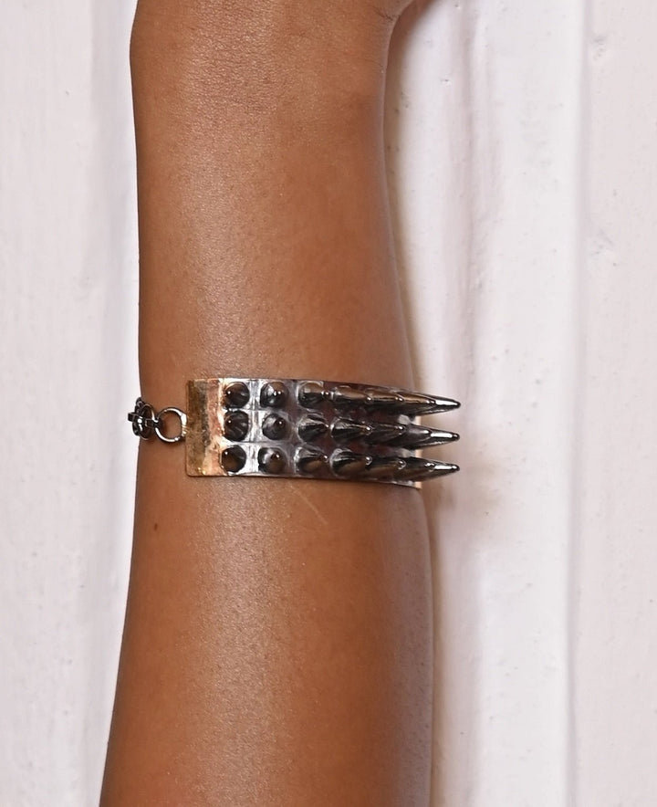 Edgy Elegance Dual Color Spike Bracelet Zaza By Somya - Fabilicious Fashion