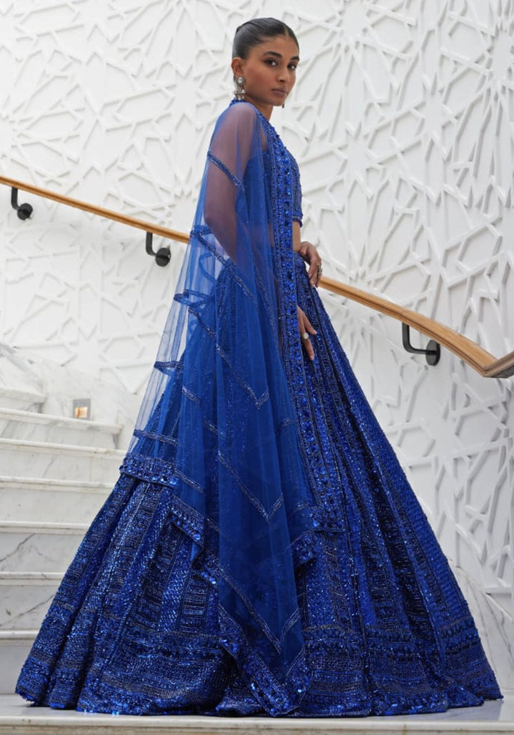 Electric Blue Bridal Lehenga Set Nitika Gujral - Fabilicious Fashion