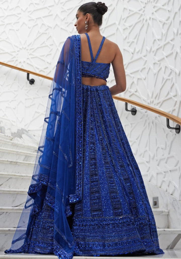 Electric Blue Bridal Lehenga Set Nitika Gujral - Fabilicious Fashion