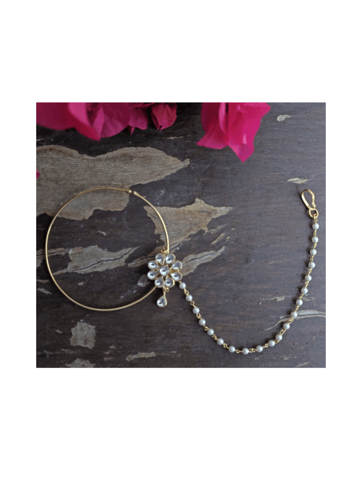 Flower Nath With Drop Kalyani Indian Jewelry - Fabilicious Fashion