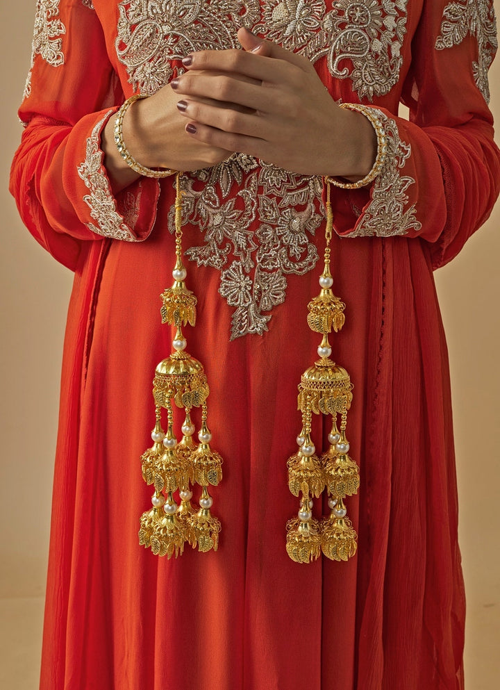 Gold Plated Bridal Kaleeras Vivinia by Vidhi Mehra - Fabilicious Fashion