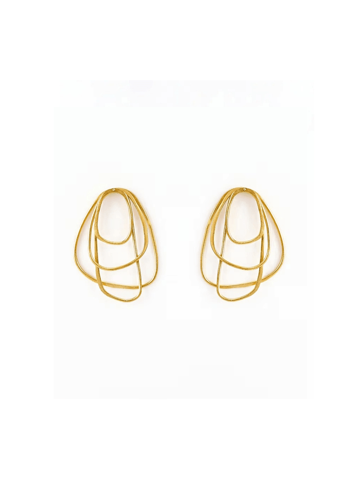 Gold Plated Contemporary Hoop Earrings Vivinia by Vidhi Mehra - Fabilicious Fashion