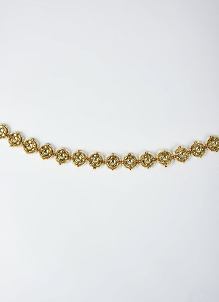 Gold Plated Kundan And Polki Matha Patti Vivinia by Vidhi Mehra - Fabilicious Fashion