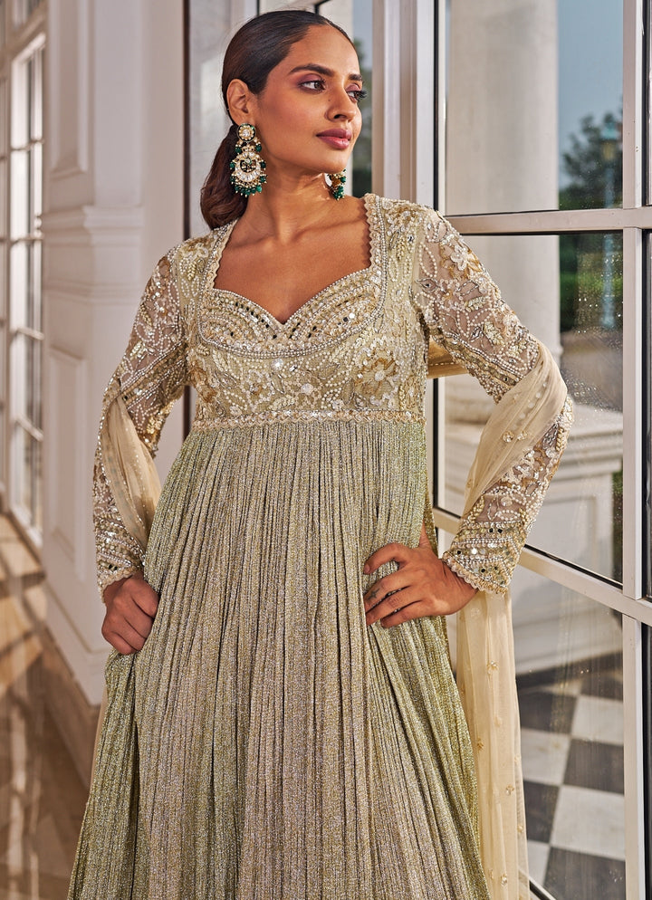 Gold Sequinned Anarkali Set Nidhika Shekar - Fabilicious Fashion