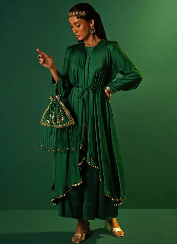 Green Embroidered And Handcrafted Potli Prahnaaya - Fabilicious Fashion