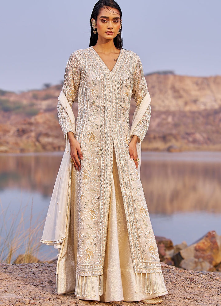 Ivory and Gold Kurta Lehenga Set Nidhika Shekhar - Fabilicious Fashion