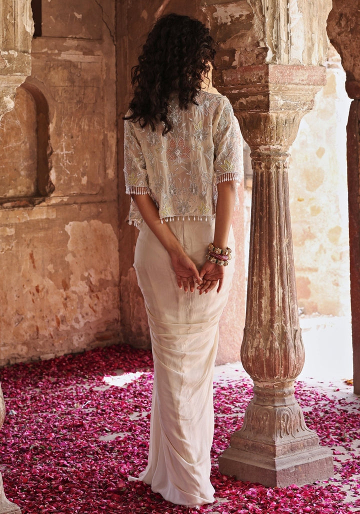 Ivory Draped Skirt Seema Thukral - Fabilicious Fashion