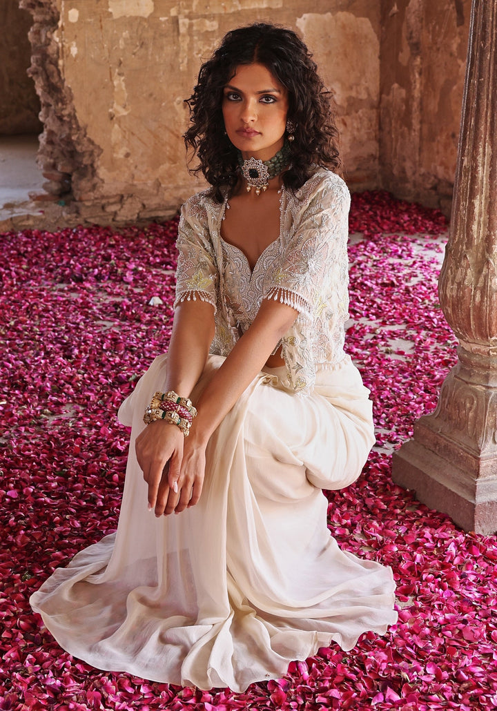 Ivory Draped Skirt Seema Thukral - Fabilicious Fashion