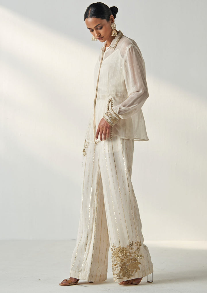 Ivory Embroidered Shirt And Pant Set Studio Bagechaa - Fabilicious Fashion