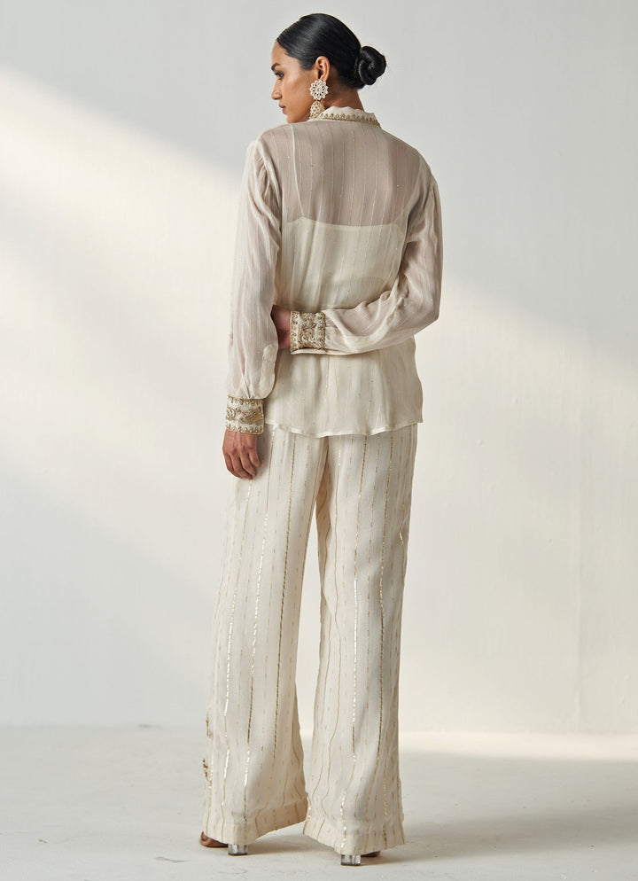 Ivory Embroidered Shirt And Pant Set Studio Bagechaa - Fabilicious Fashion
