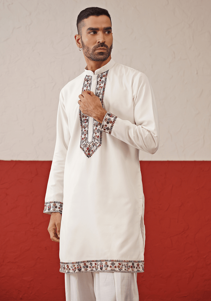 Ivory Kurta Set With Dupatta Kalpraag - Fabilicious Fashion