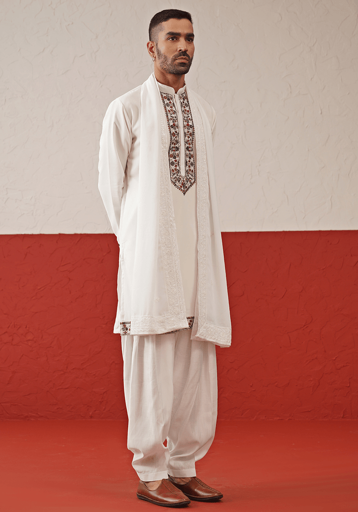 Ivory Kurta Set With Dupatta Kalpraag - Fabilicious Fashion