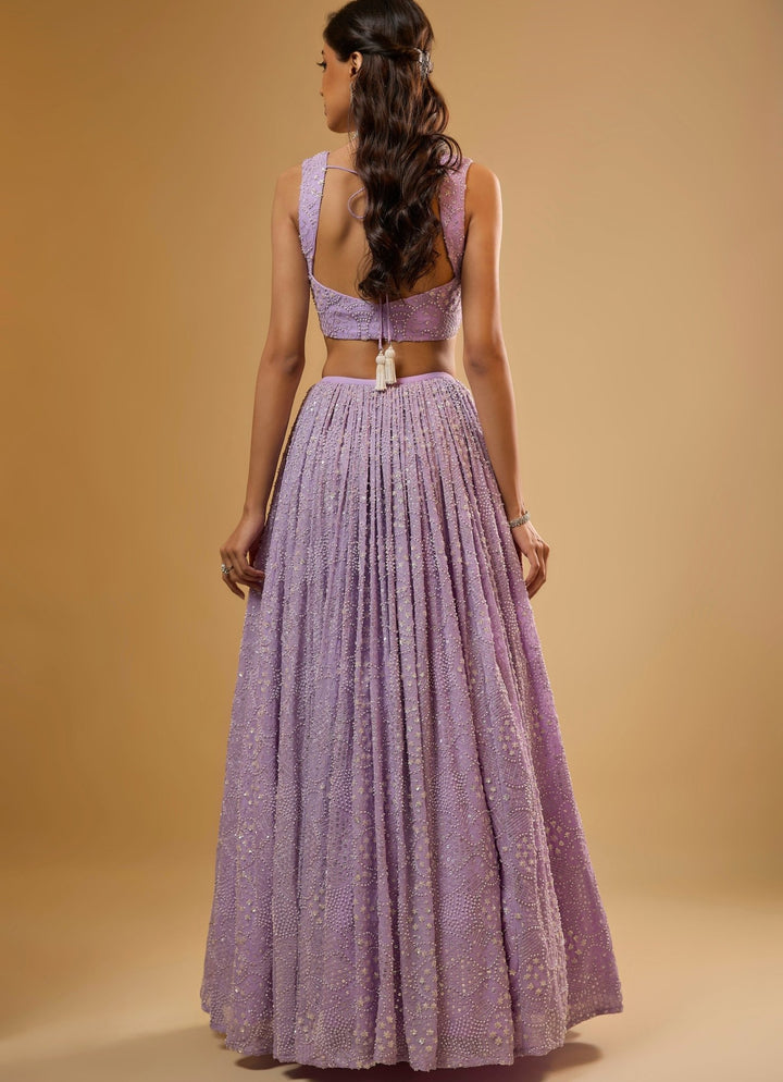 Lavender Georgette Lehenga Set Renee Label - Fabilicious Fashion
