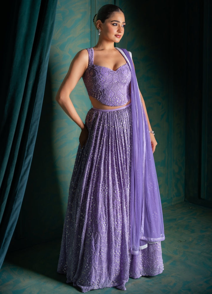 Lavender Georgette Lehenga Set Renee Label - Fabilicious Fashion