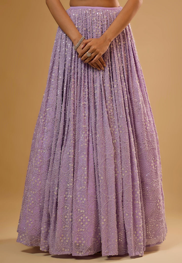 Lavender Georgette Lehenga Set Renee Label - Fabilicious Fashion