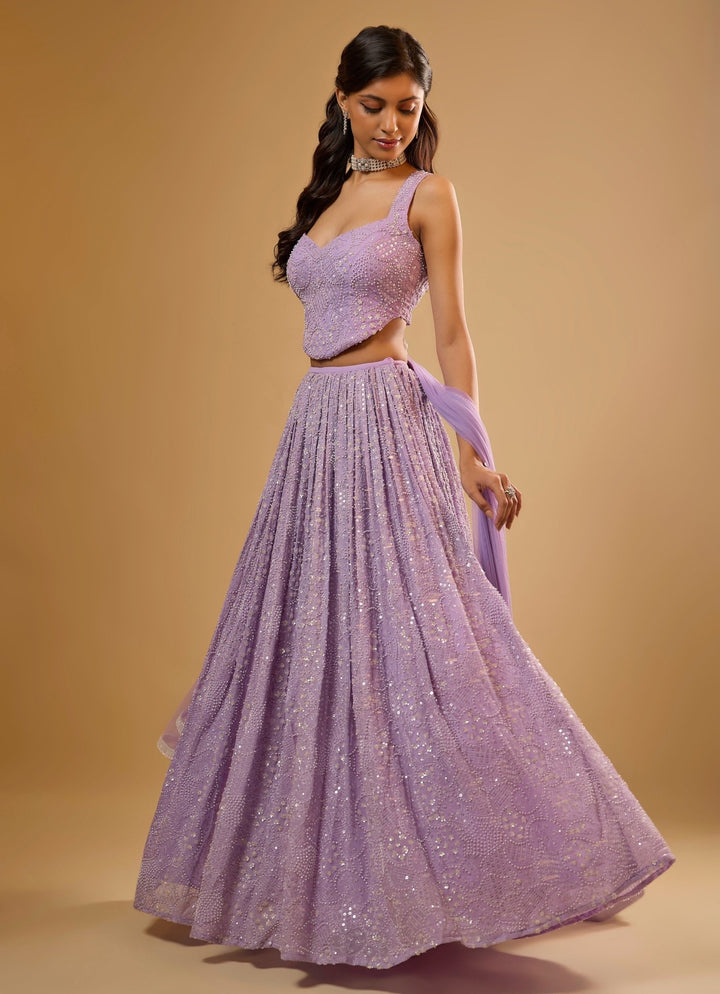 Lavender Georgette Lehenga Set Renee Label - Fabilicious Fashion