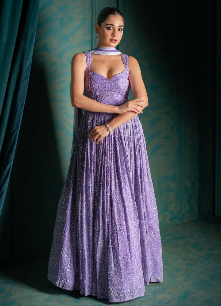 Lavender Georgette Lehenga Set Renee Label - Fabilicious Fashion